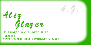 aliz glazer business card